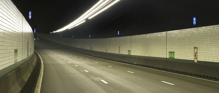 A tunnel illuminated by Philips Lighting